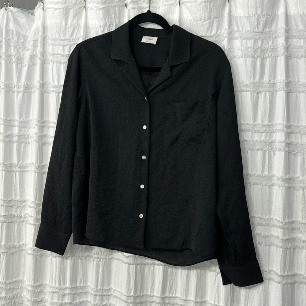 ARITZIA WILFRED BLACK RELAXED BUTTON UP